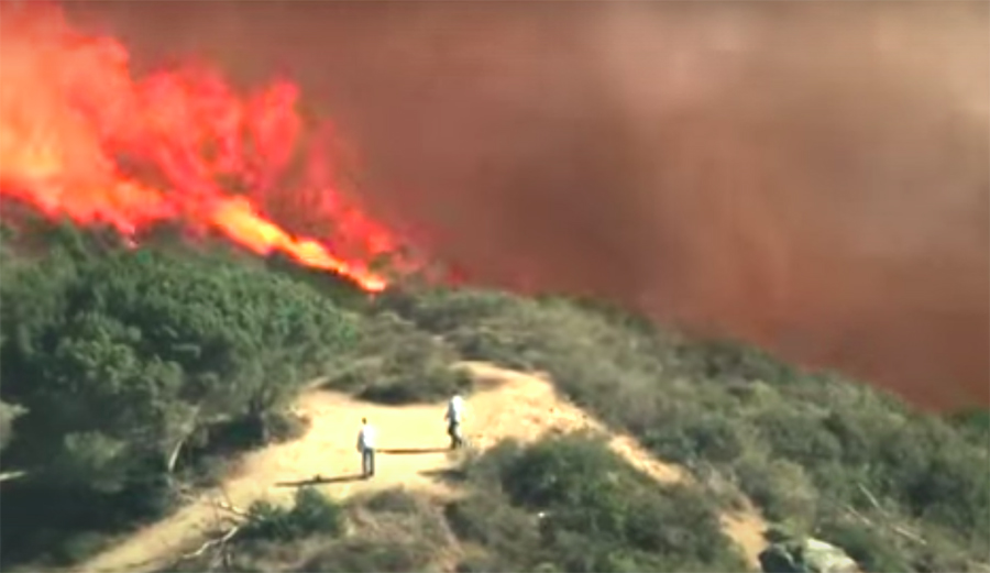 Wildfire Rages Above Laguna Beach, Burns Homes as Residents Are Evacuated