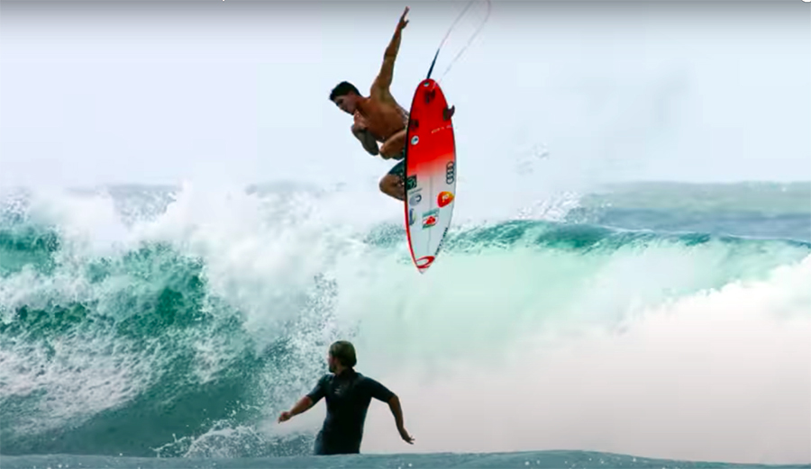 Gabriel Medina Looks Ready: A Backflip and a Near Miss Prove It