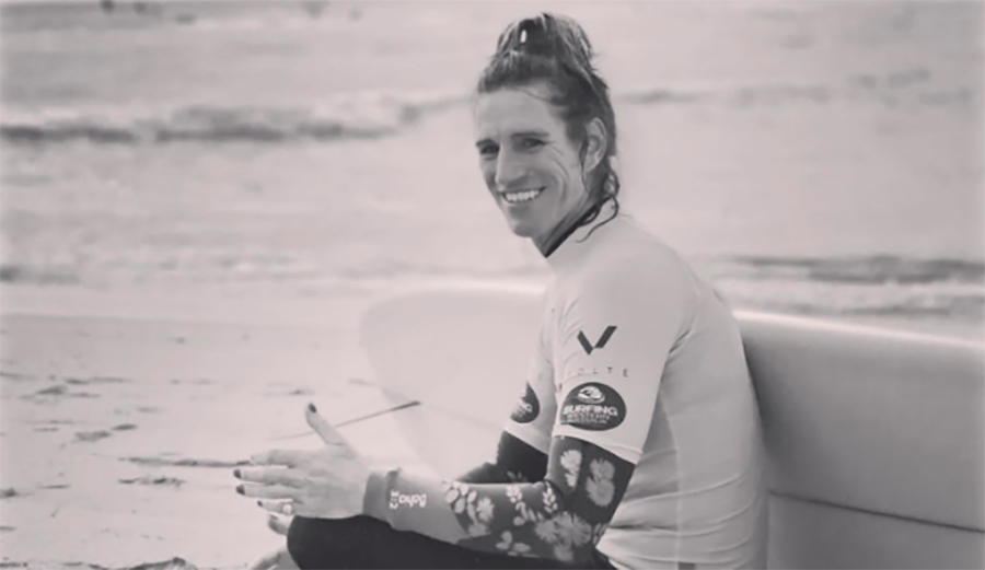 Sasha Jane Lowerson, the first trans surfer to win a longboard competition.