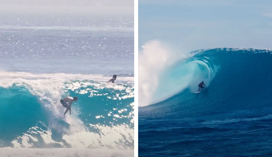 Koa Rothman surfing on Tavarua
