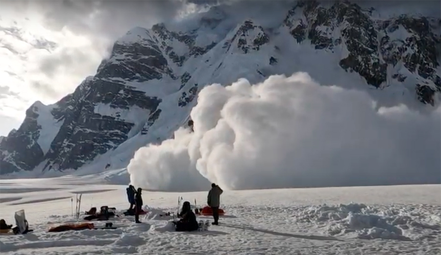 Watch This Avalanche Plow Through Camp in Denali National Park
