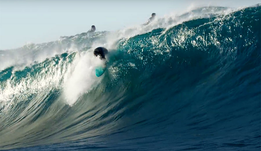 Laurie Towner surfing in June