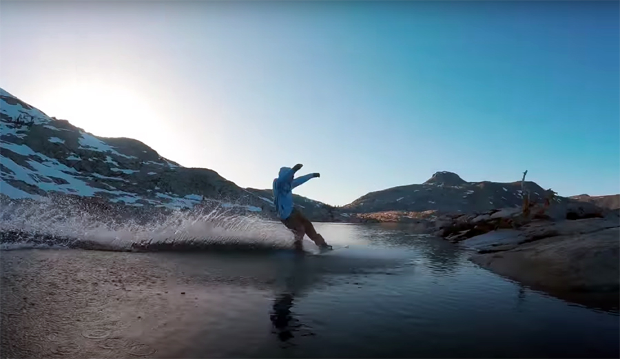 Backpacking to Snowboard-Skim This High Sierra Lake Looks Fantastic