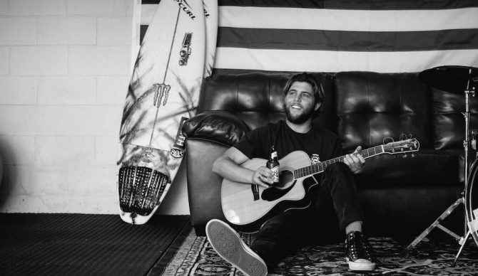 Conner Coffin at home in his garage