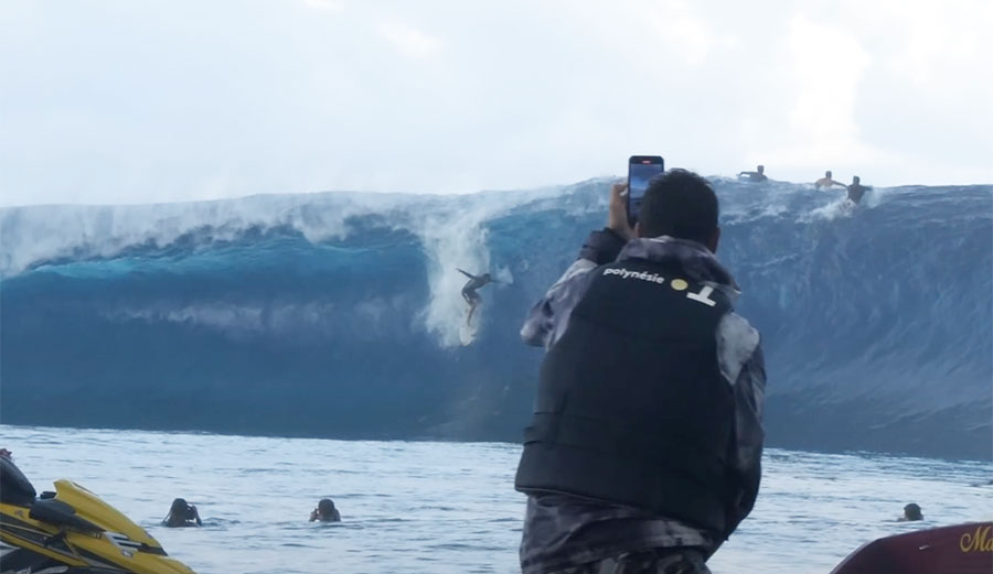 Lucas Chumbo surfing Tahiti
