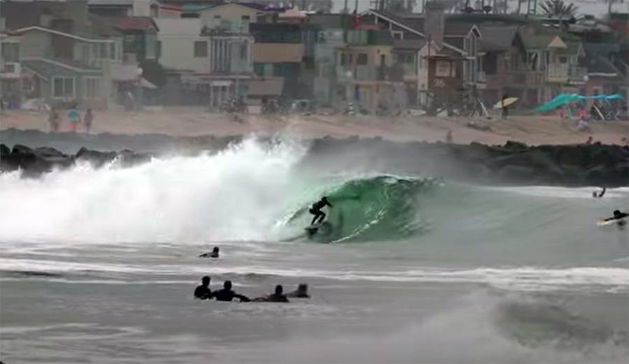 This Is What the Code Red Swell Looked Like in Newport Beach