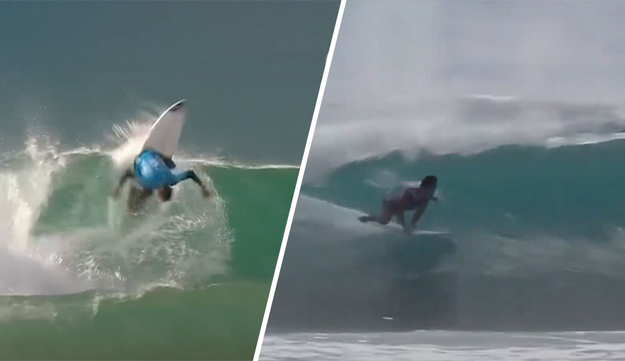 Rio Waida surfing