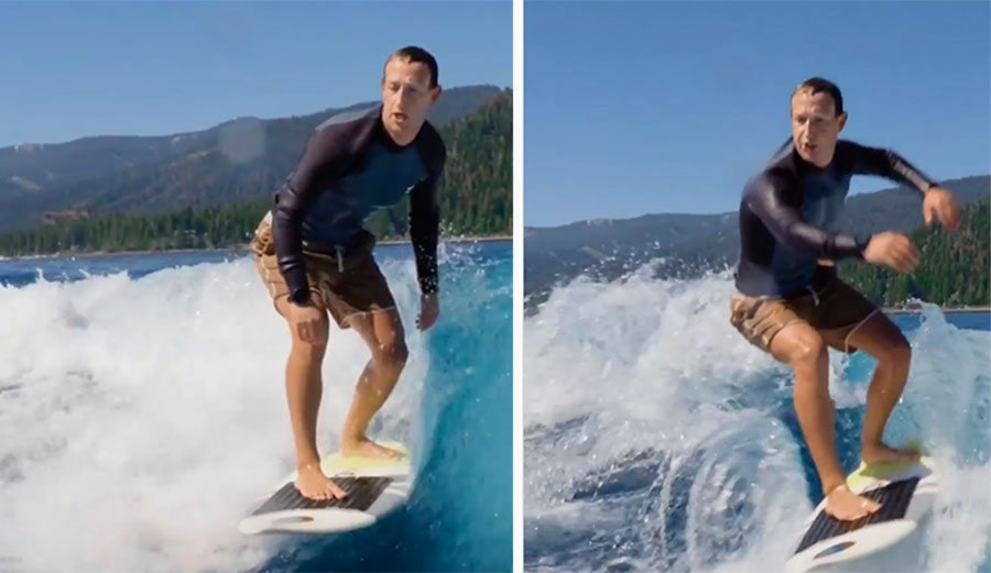 Mark Zuckerberg surfing