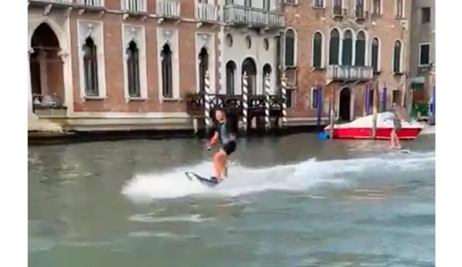 foilers in Venice's Grand Canal