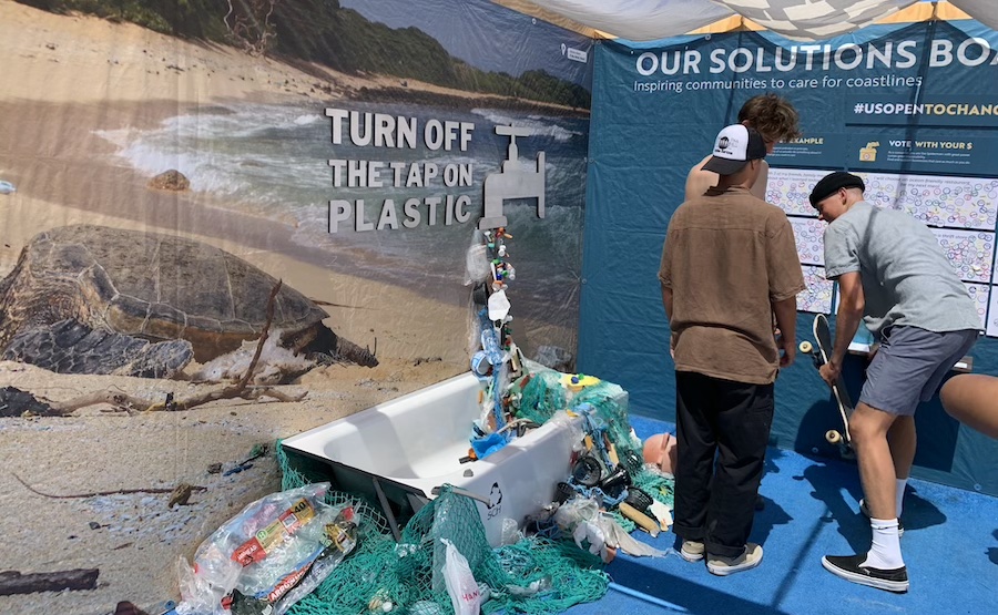 Turn off the tap on plastic with sustainable coastlines hawaii at the US Open