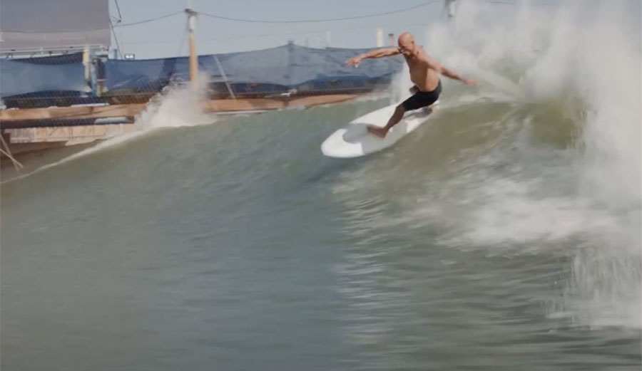 kelly Slater surfing at Surf Ranch