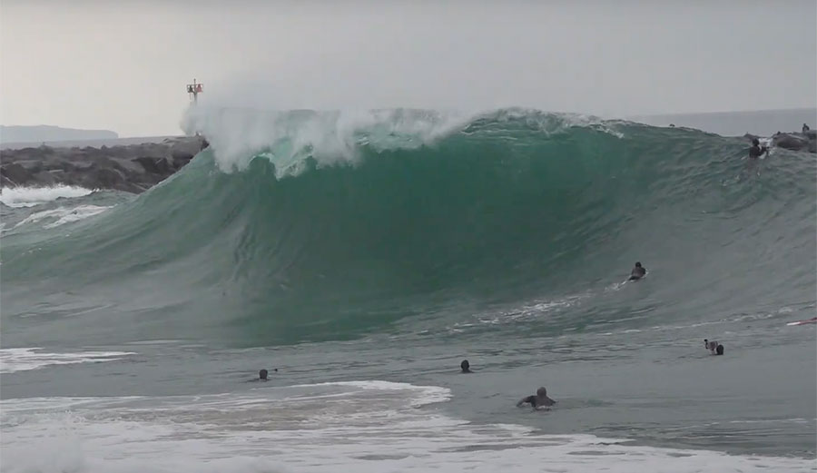 surfing at the wedge