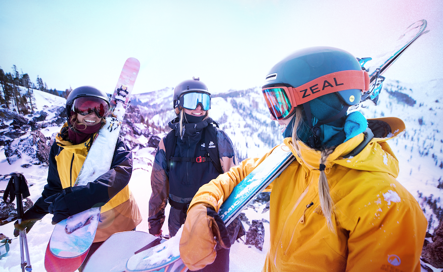 new snow in the mountains with ikon pass crew