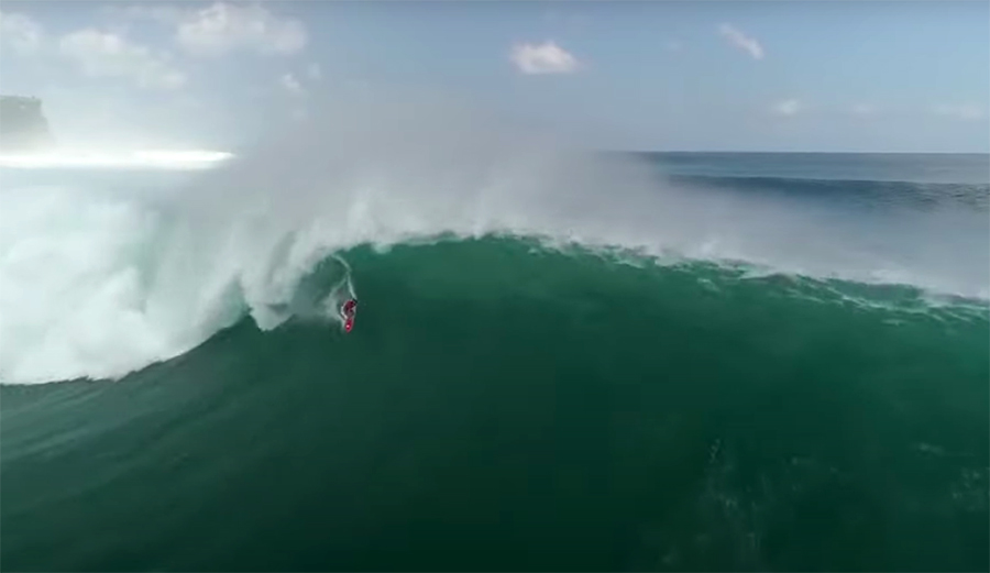 This Is Drone Footage of an 80-Second Wave at Uluwatu