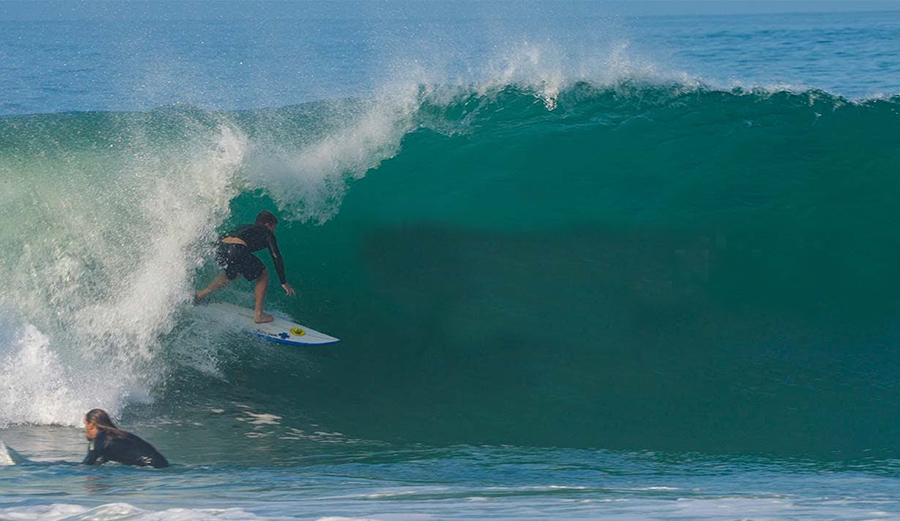 Yago Dora, Mikey February, and a Newport Beach Hurricane Swell
