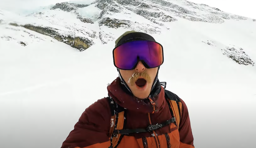 Mike Wirth completes the Comstock Couloir descent