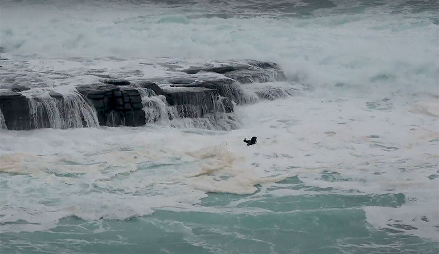 Nathan Florence paddle out in Scotland