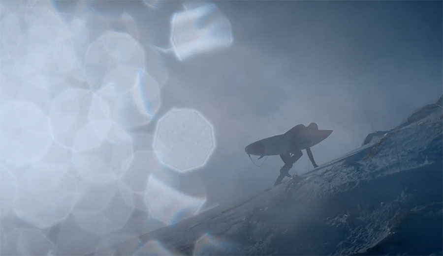 Pete Devries surfing in Iceland