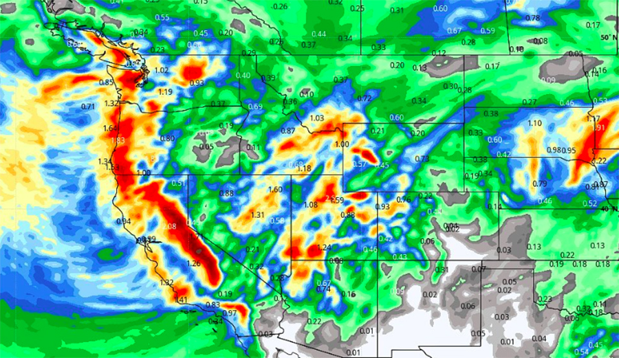 Sierras Predicted to Get 3-4 Feet of Snow With Plenty of Precipitation in the West