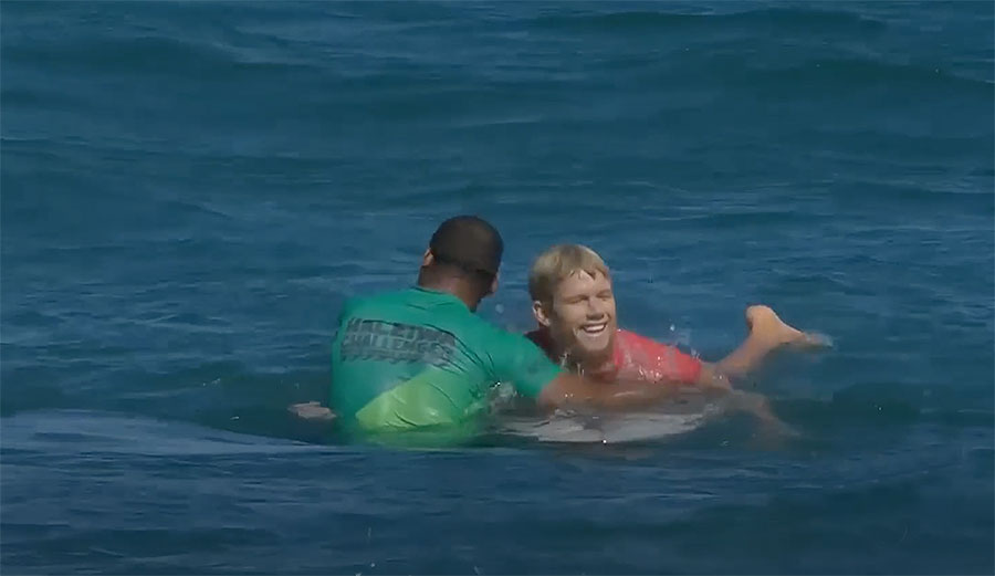 John John Florence surfing in Haleiwa Challenger
