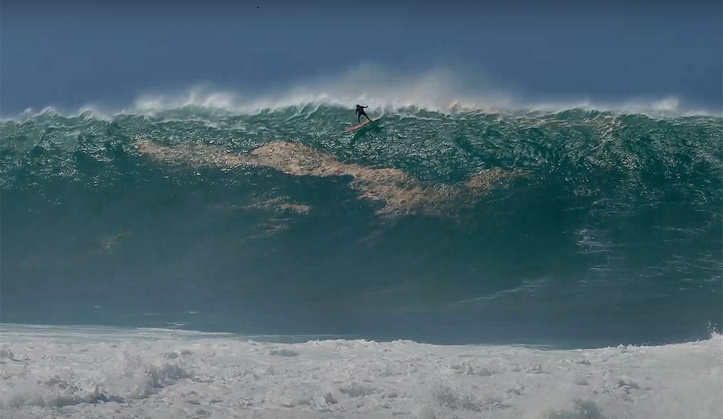 Mark Healey surfing at Waimea Bay