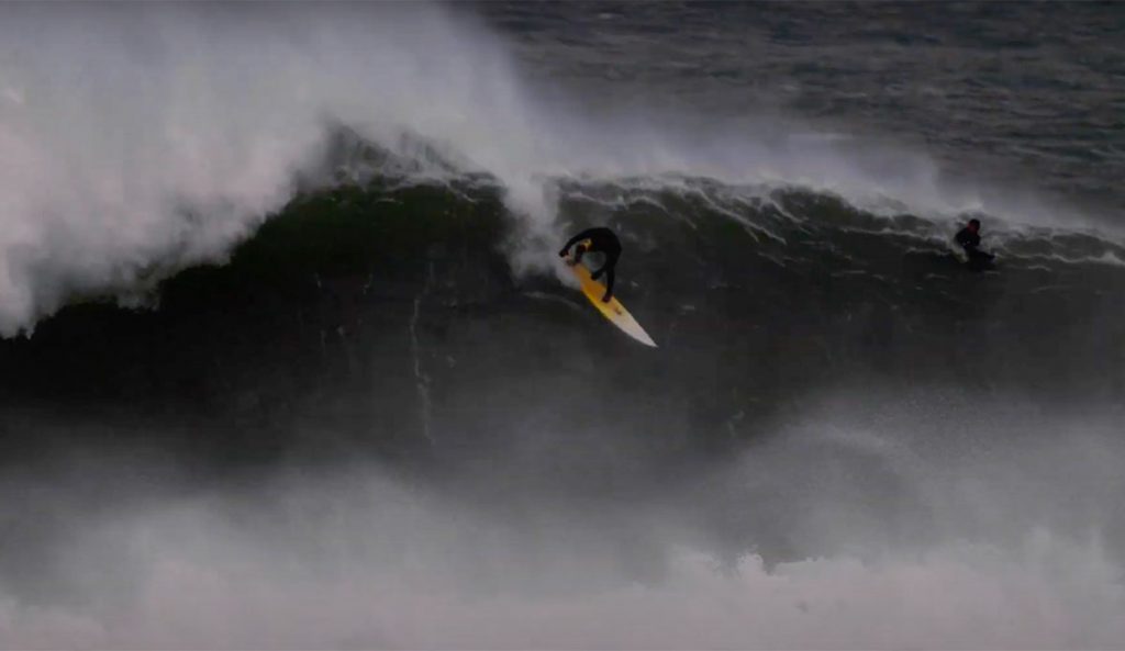 Taz Knight surfing in Ireland
