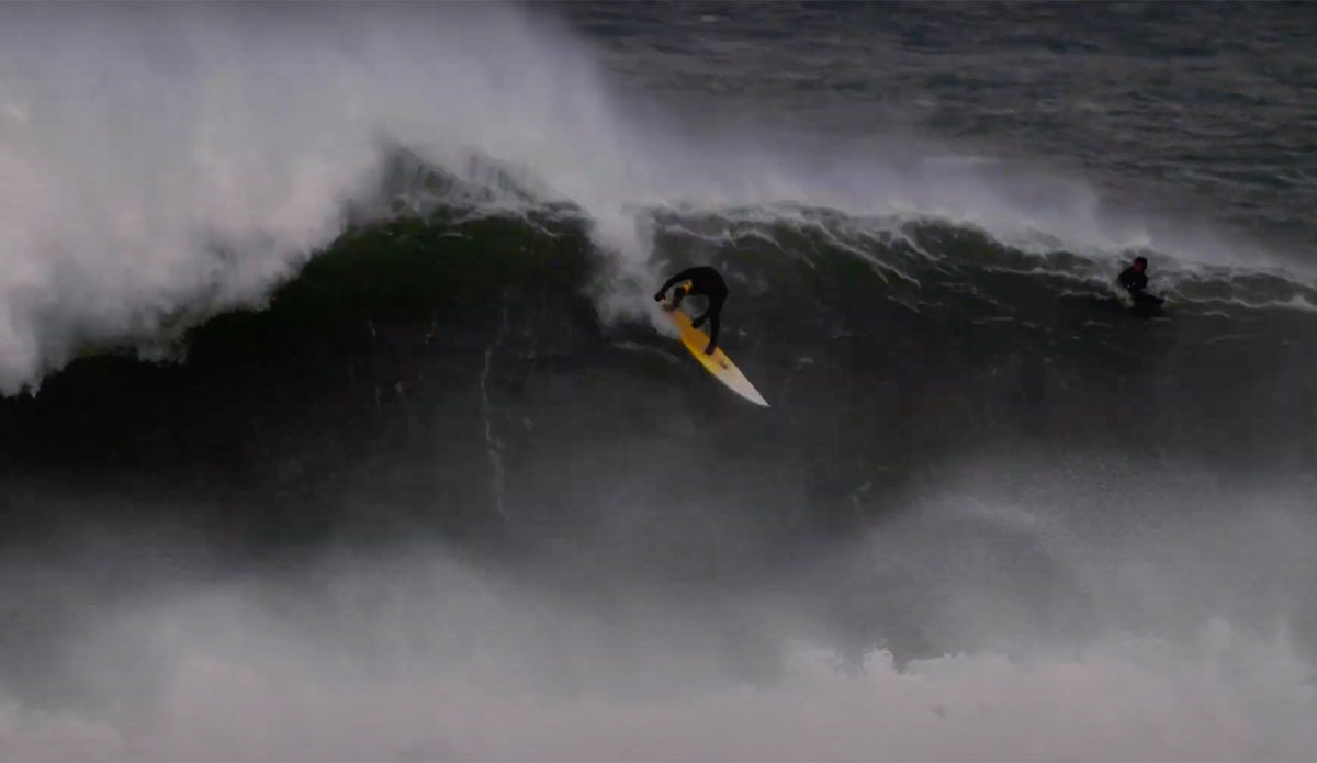 Taz Knight surfing in Ireland