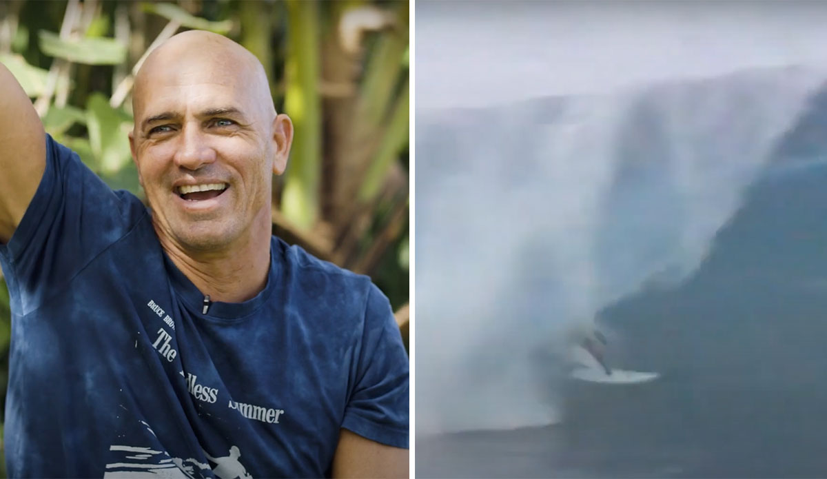 Kelly Slater surfing at Pipeline