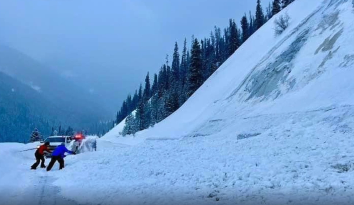 avalanche covers road in colorado