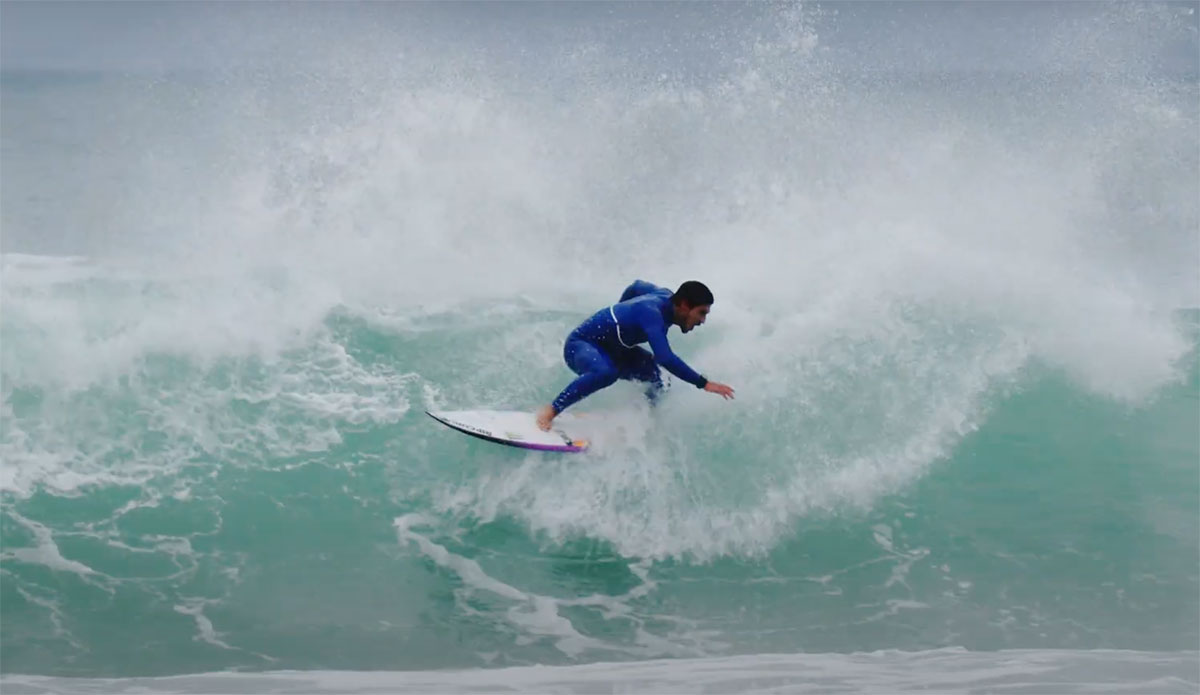 Gabriel Medina surfing in portugal