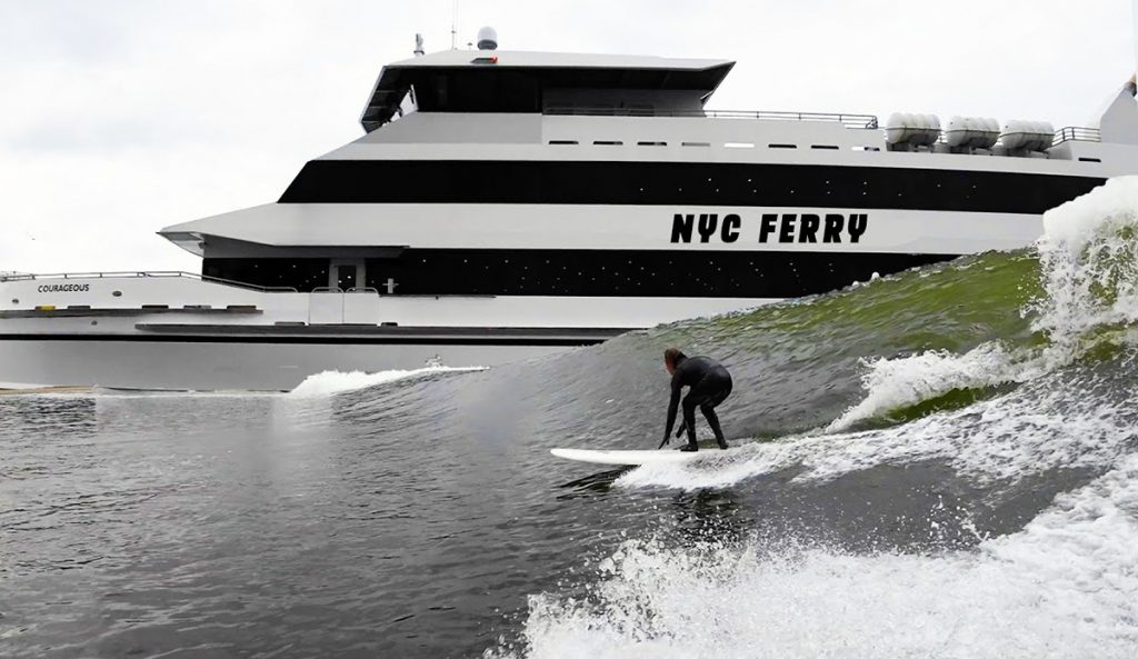 These Ferry Waves Ben Gravy Surfed Look Like a Wave Pool