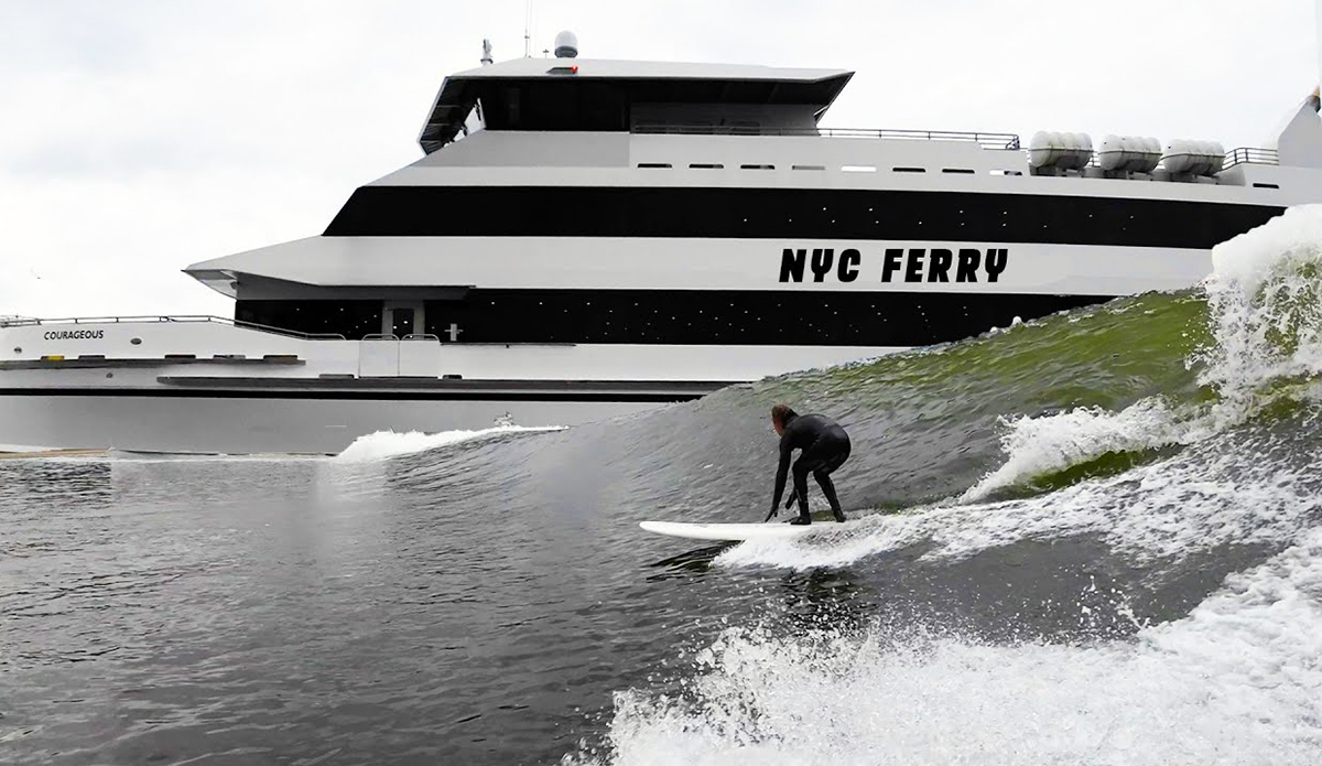 These Ferry Waves Ben Gravy Surfed Look Like a Wave Pool