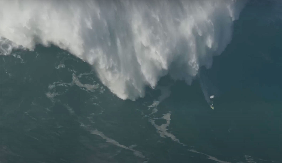 CJ Macias surfing Nazaré