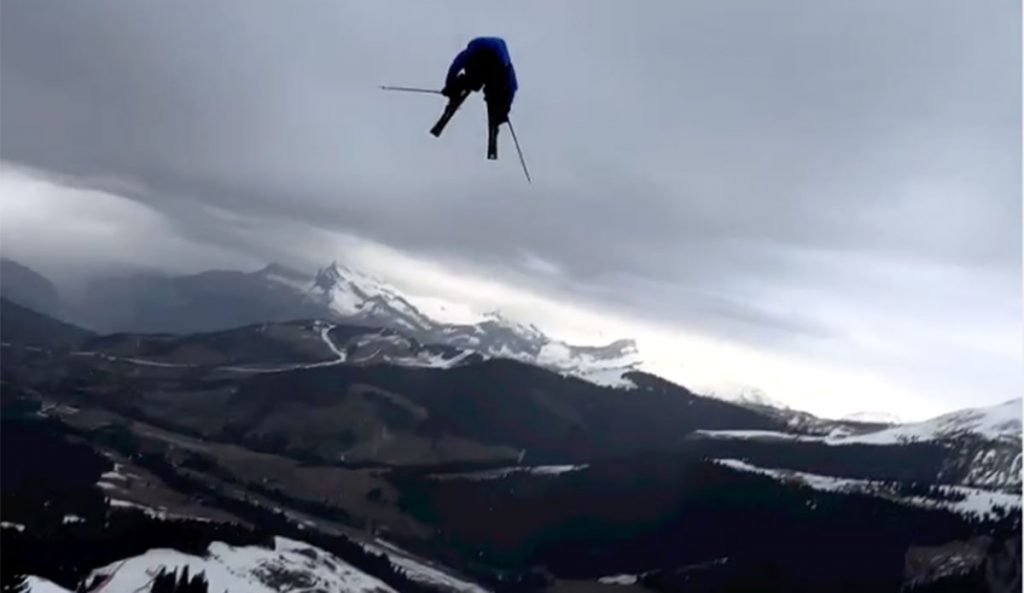 Jordane Legal jumps off huge cliff on skis