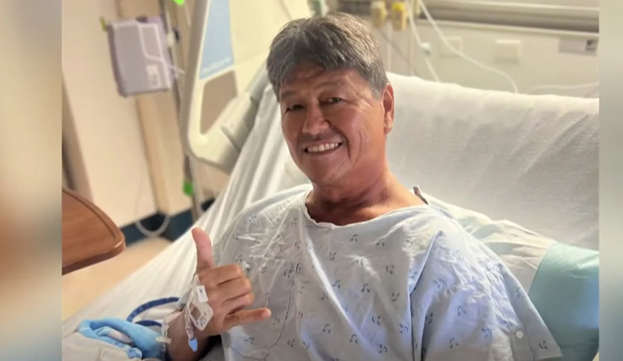 surfer mark morita, who was attacked by a tiger shark, in the hospital