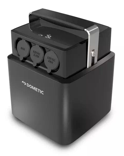 A product shot of the Dometic PLB 40 portable lithium battery