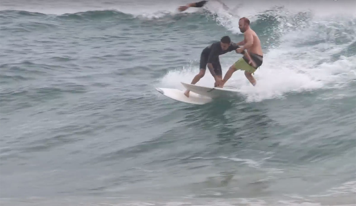 Surfing drop ins at Snapper Rocks