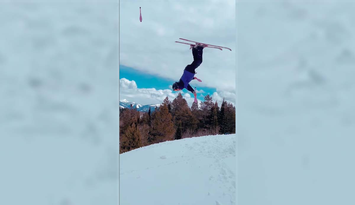 And Now, a Skier Pulls a Backflip While Juggling Bowling Pins