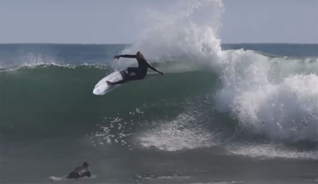 Kelly Slater surfing Lowers