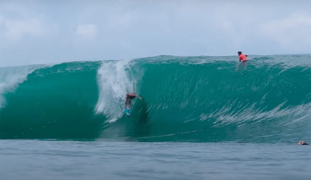Nate Behl surfing in Indonesia