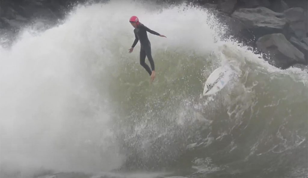 Wedge surfers