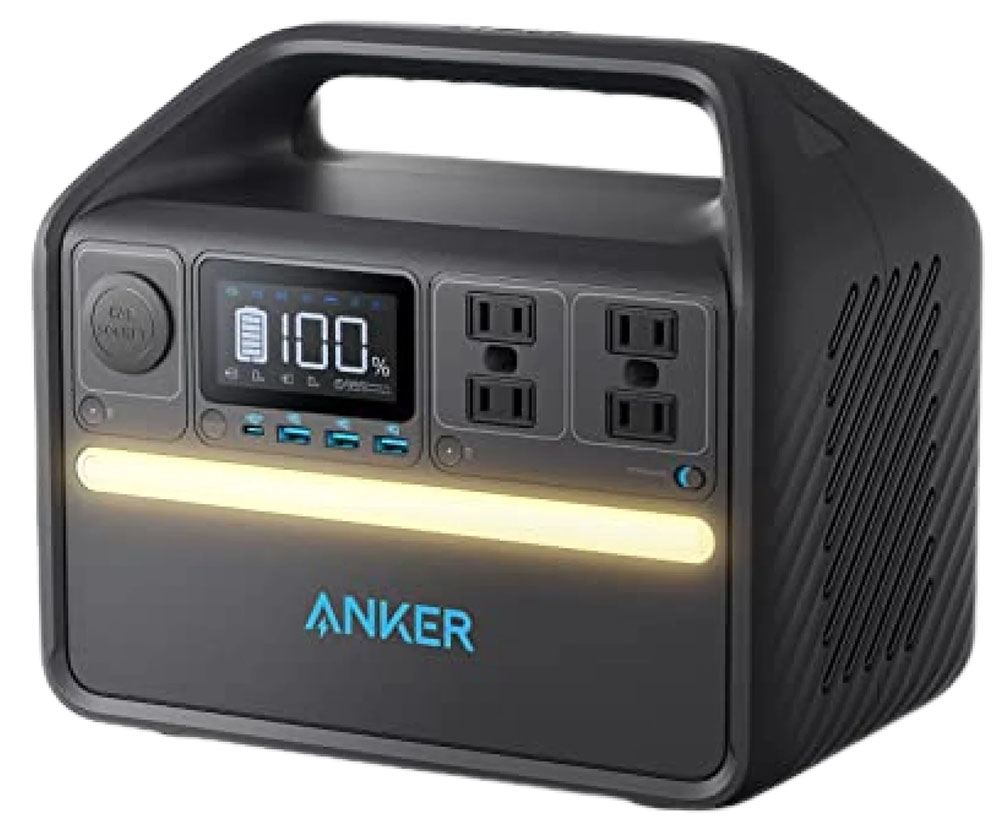 A product shot of the Anker 535 Powerhouse against a white background. We tested this for our review of the best portable power stations.