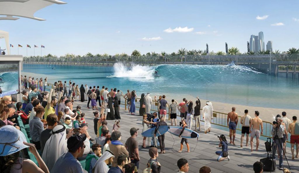 Artists rendering of the wave pool on Hudayriat Island.