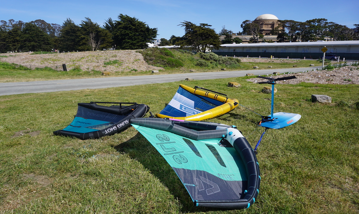 Testing boom wings at Crissy Field