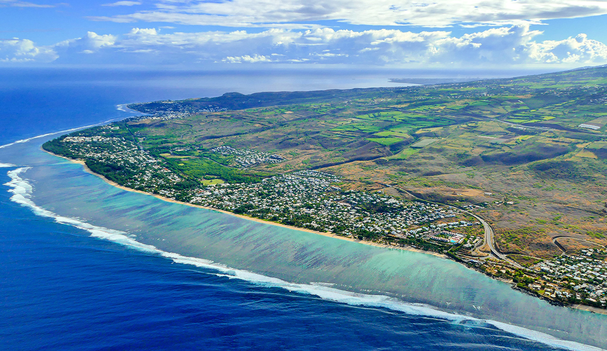 Reunion Island from the air.