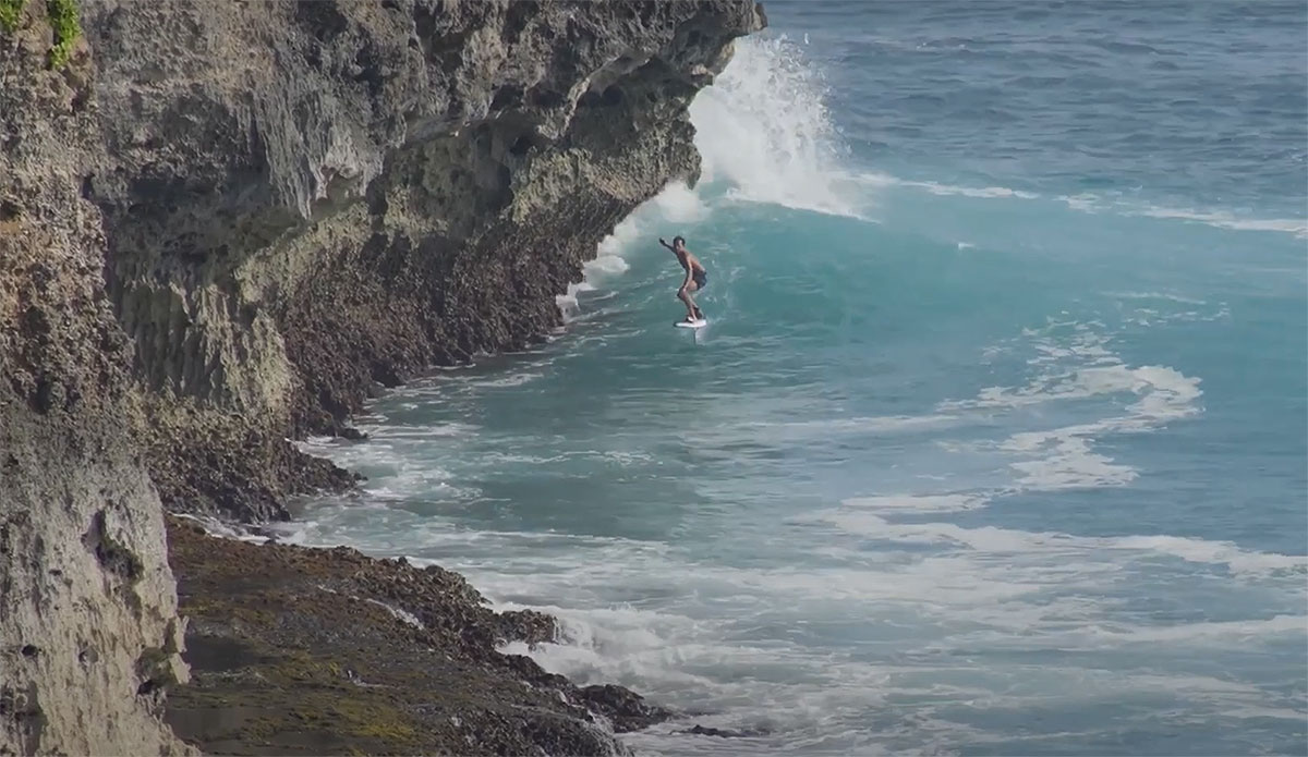Kai Lenny foiling at Uluwatu