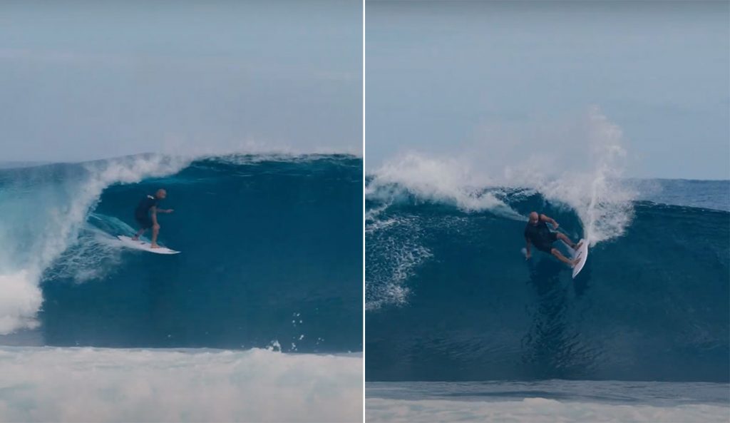 Bobby Martinez surfing Cloudbreak