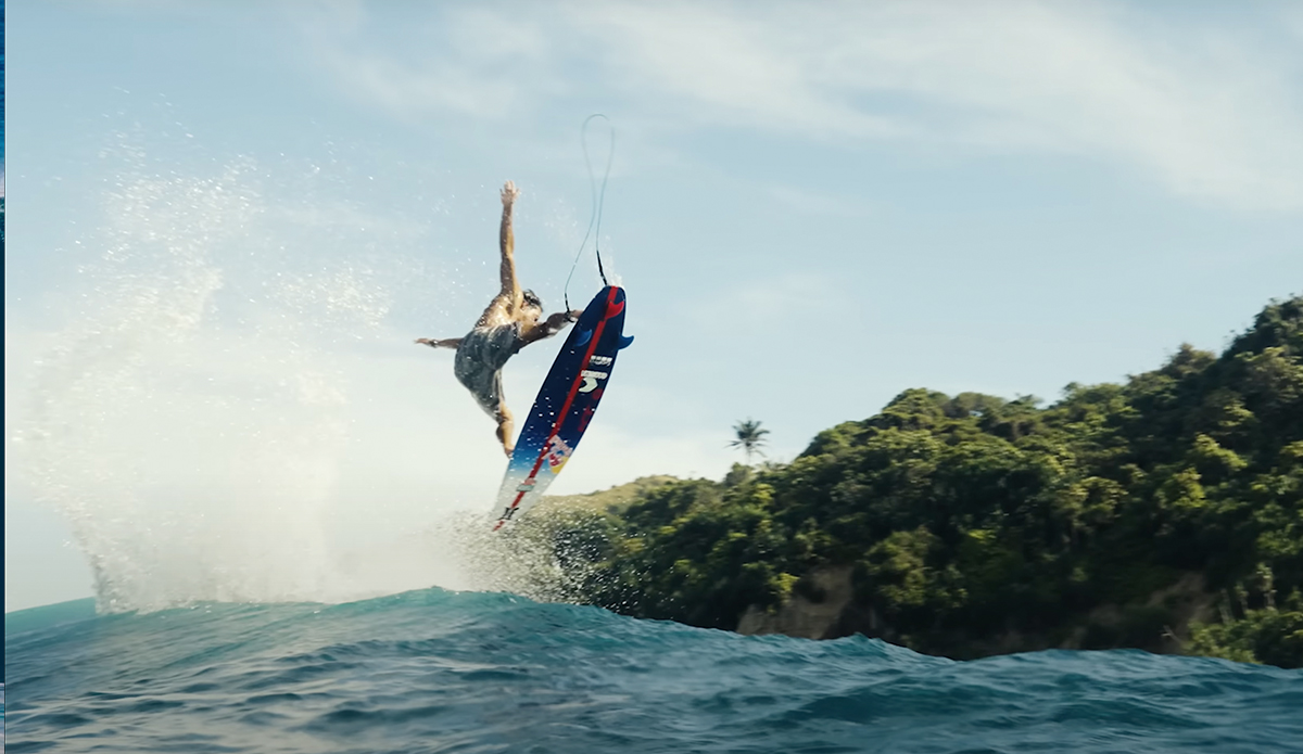 Kai Lenny takes to the air in Indonesia.