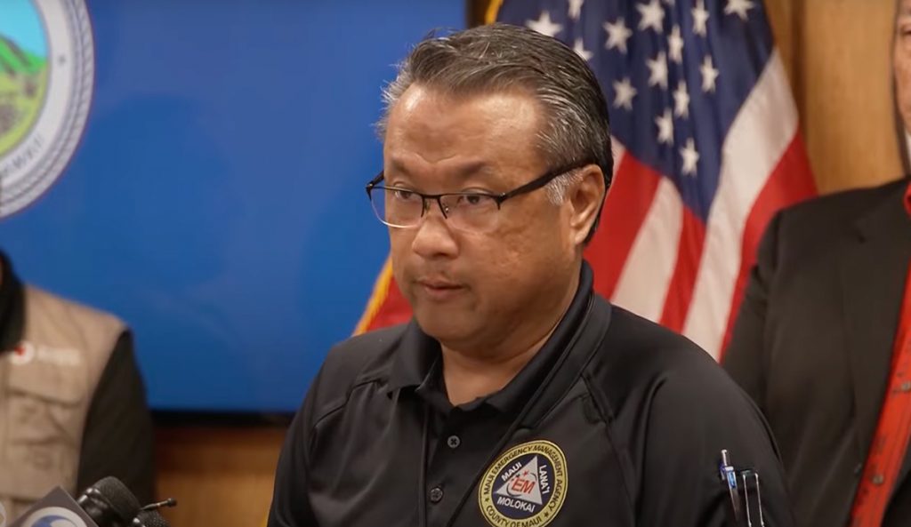 Press conference about use of the Maui siren system.