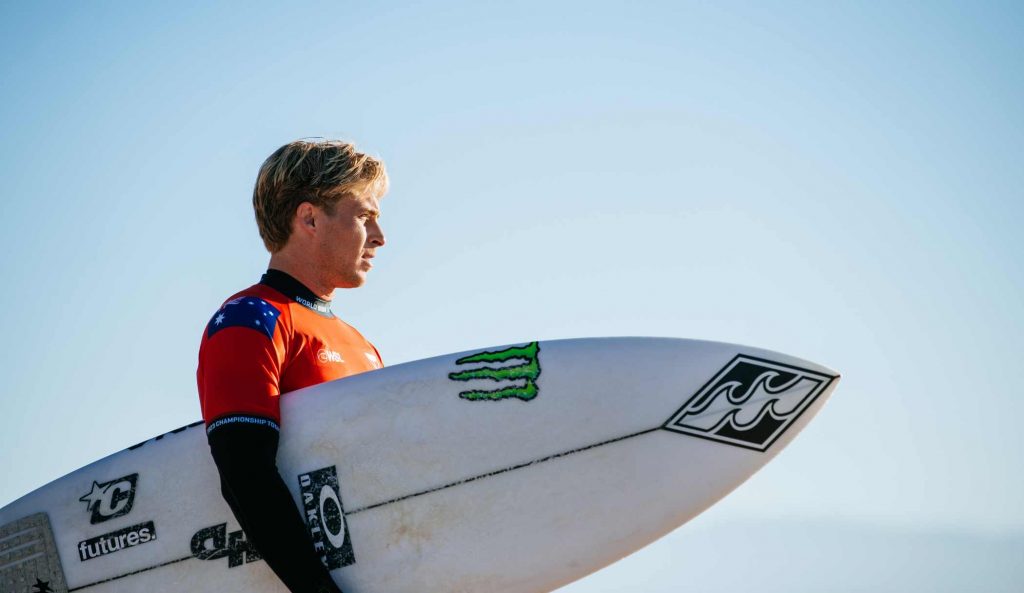 Ethan Ewing of Australia prior to surfing in Heat 2 of the Opening Round at the Corona Open J-Bay on July 13, 2023 at Jeffreys Bay, Eastern Cape, South Africa. (Photo by Beatriz Ryder/World Surf League)